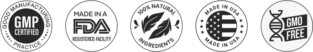 ProDentim certifications: GMP Certified, FDA Registered Facility, Non-GMO, Made in USA