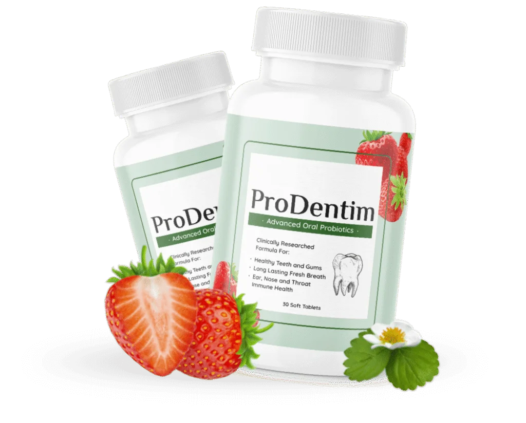 ProDentim bottle with strawberry